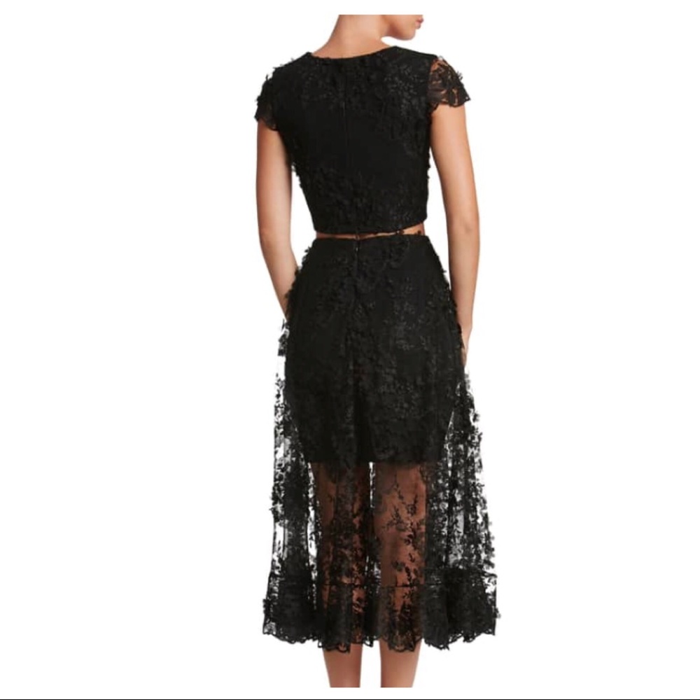 DRESS THE POPULATION LACE CROP TOP&MIDI SKIRT SET - Picture 3 of 4